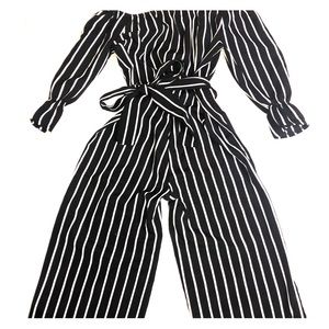 Adorable off shoulder CS one piece bell bottoms